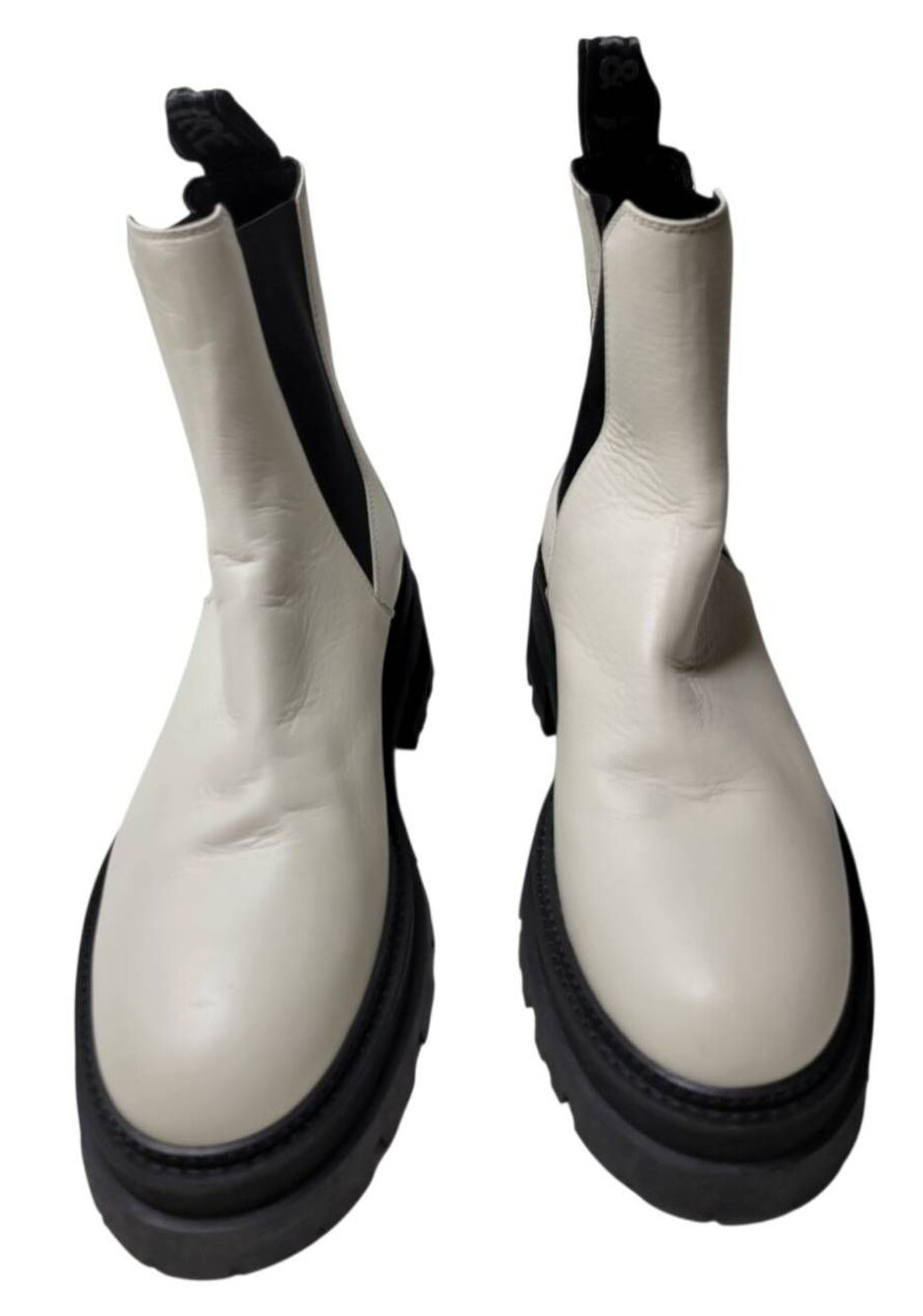 Zadig & Voltaire White Leather Chelsea Boots Size EU 38